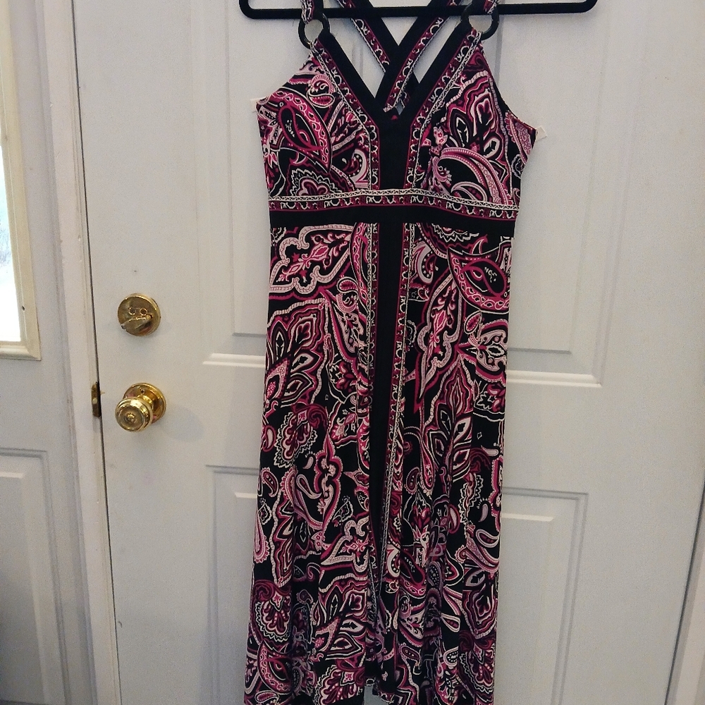 INC International Concepts Pink and Black Maxi Dress